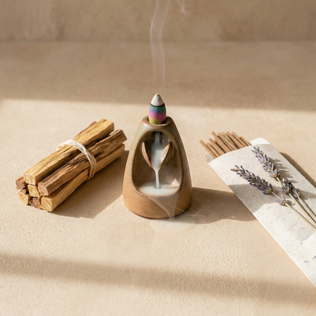 Incense Lover's Sampler – 3-Pack (Backflow Cones + Wood + Lavender Sticks)
