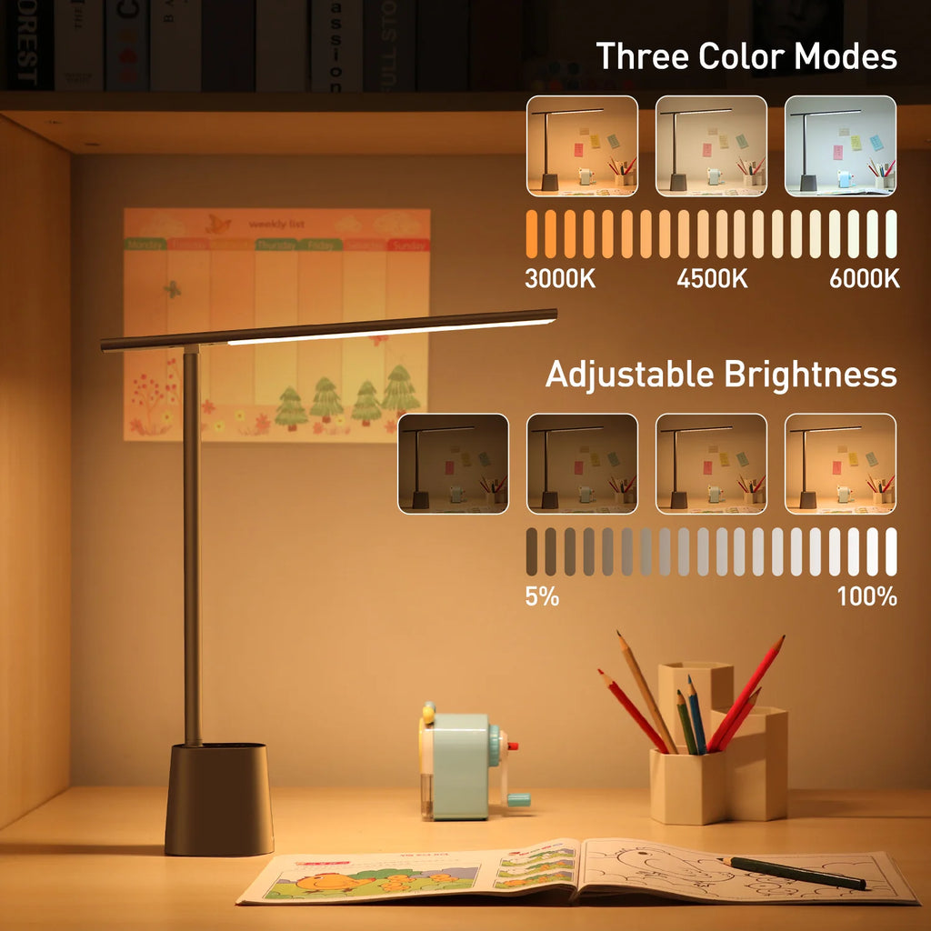 Smart Dimmable LED Desk Lamp – Foldable Eye-Care Office & Study Light