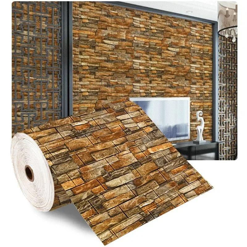3D Brick Wallpaper – Self-Adhesive Waterproof Foam Wall Panels (Peel & Stick)
