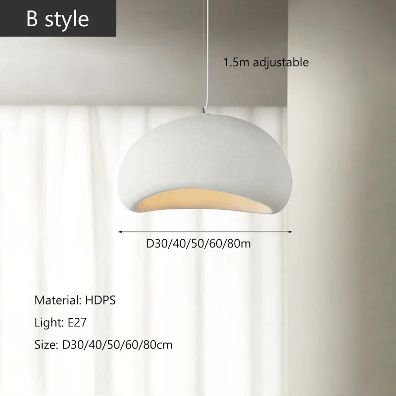 Nordic Wabi-Sabi LED Pendant Light – Minimalist Ceiling Chandelier for Dining Room