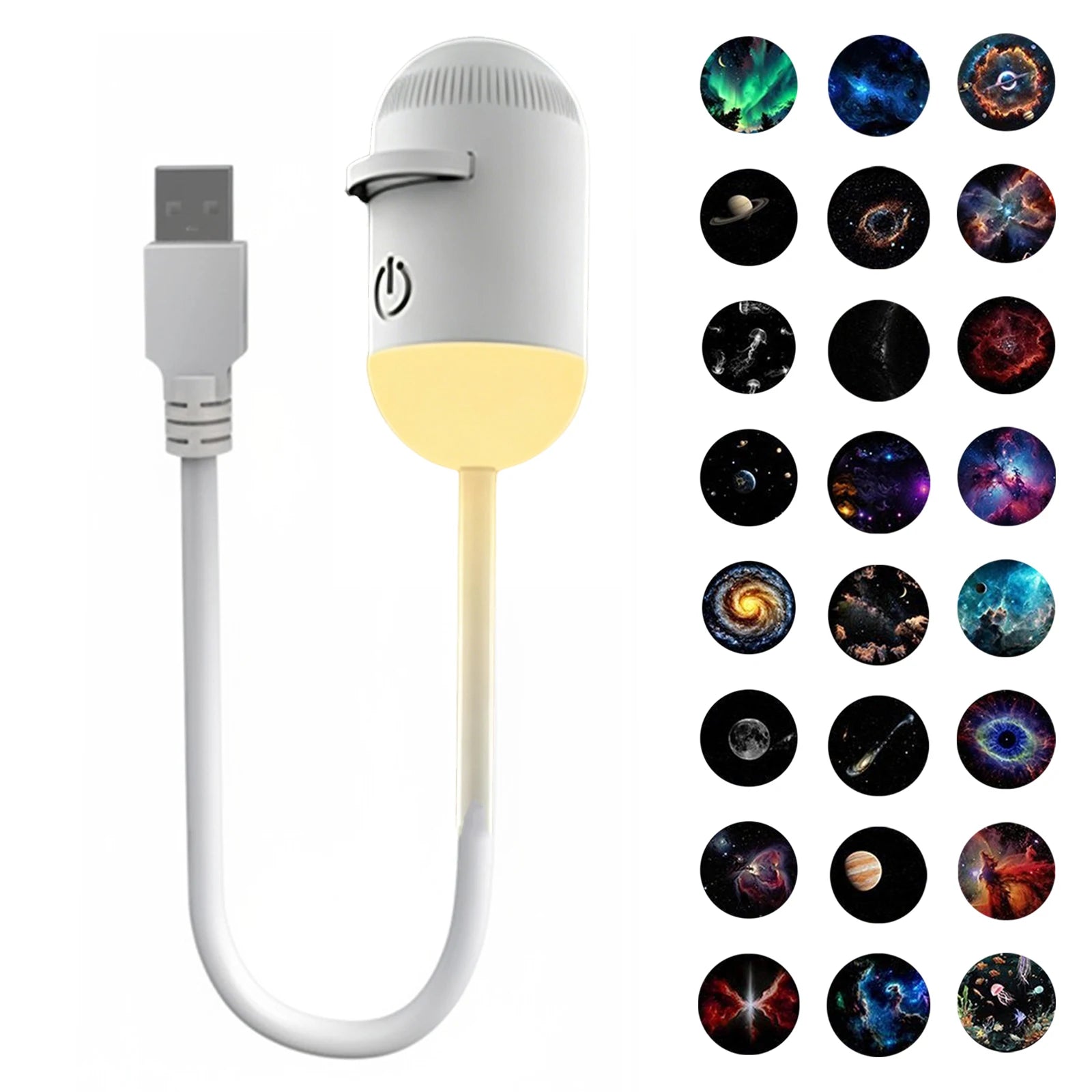 2-in-1 USB Ambient Projector Lamp – Adjustable Galaxy Atmosphere Night Light