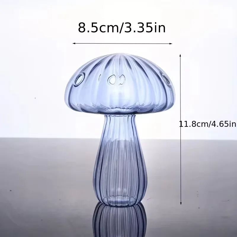 Mushroom Glass Bud Vase – Colorful Hydroponic Vase for Home & Office Decor