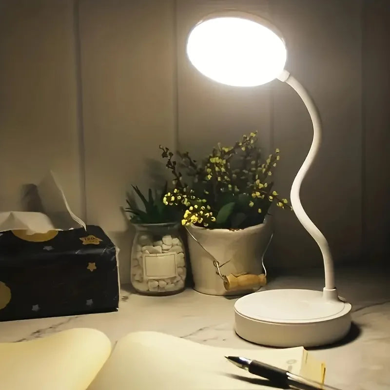 Flexible LED Desk Lamp – 3-Level Dimmable USB Eye-Care Study Light