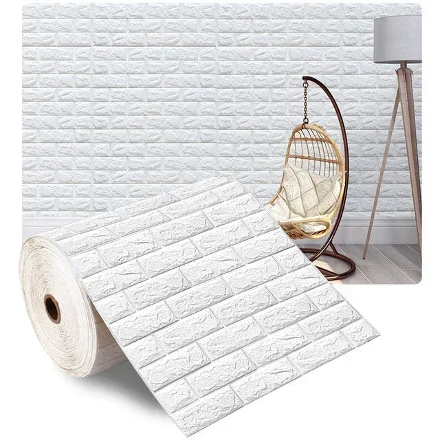 3D Brick Wallpaper – Self-Adhesive Waterproof Foam Wall Panels (Peel & Stick)