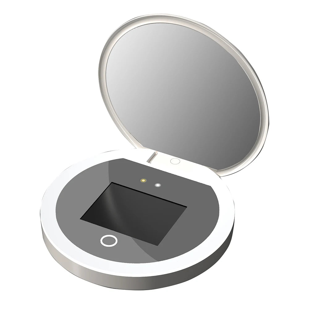 UV-Detection LED Makeup Mirror – Portable Sunscreen-Test Vanity Mirror