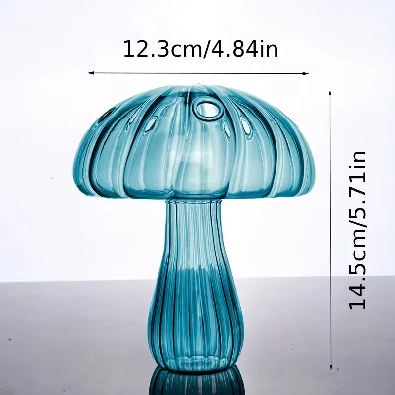 Mushroom Glass Bud Vase – Colorful Hydroponic Vase for Home & Office Decor
