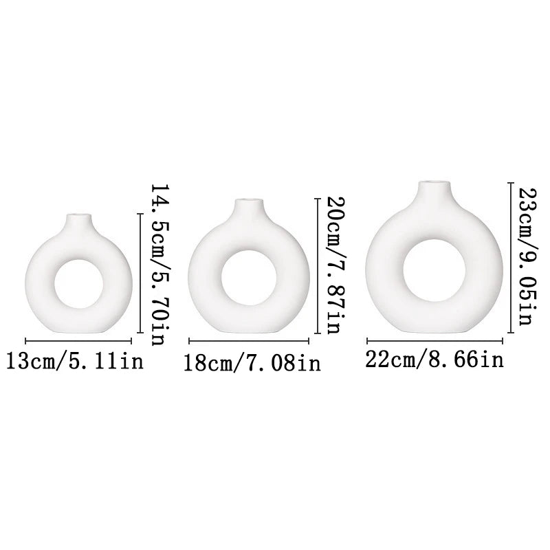 Nordic White Bud Vase – Minimalist Floral Arrangement Vase for Living Room