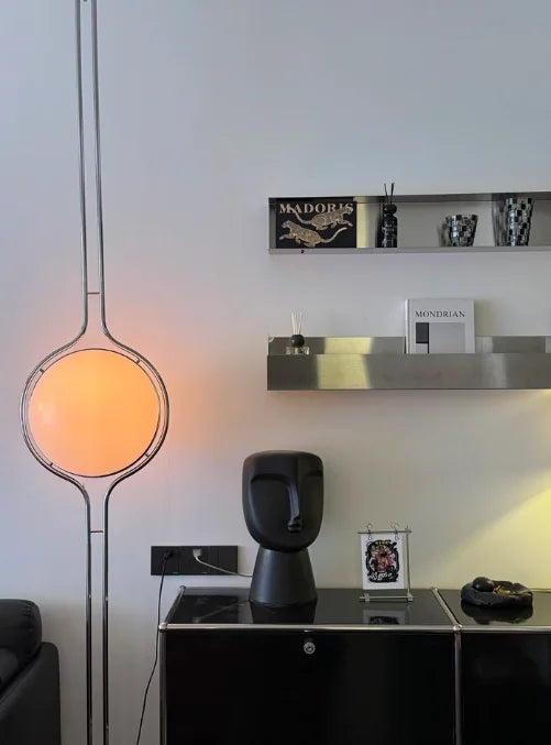 Modern Acrylic Floor Lamp – Minimalist Round Ball Standing Light for Bedside