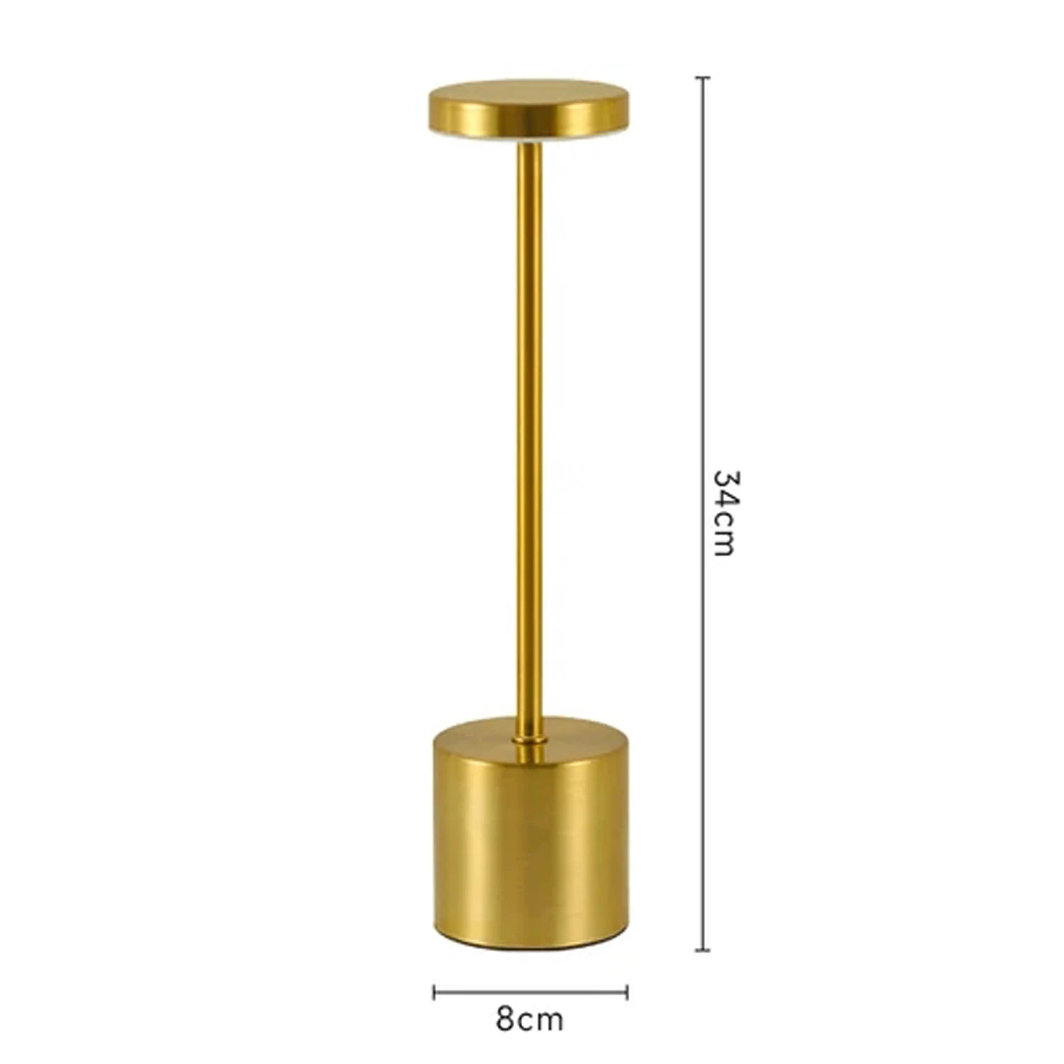 Metal LED Touch Table Lamp – Rechargeable Cordless 3-Color Ambient Light