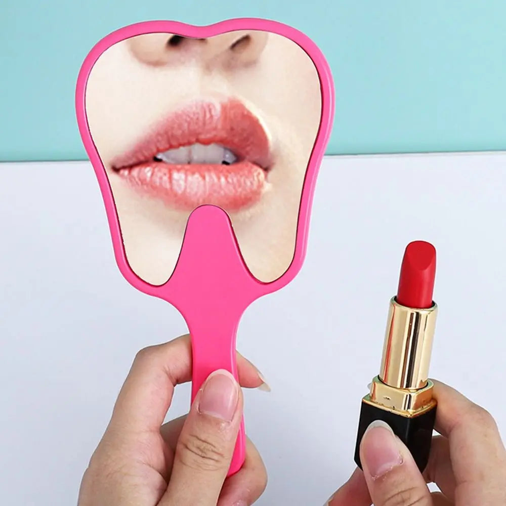 Cute Tooth-Shaped Handheld Mirror – Novelty HD Makeup Mirror Gift
