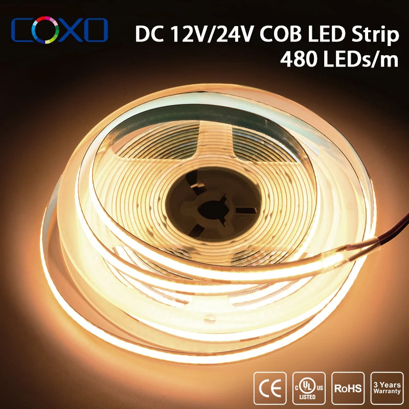 COB LED Strip Light – High-Density Flexible Dimmable Tape (16.4ft)