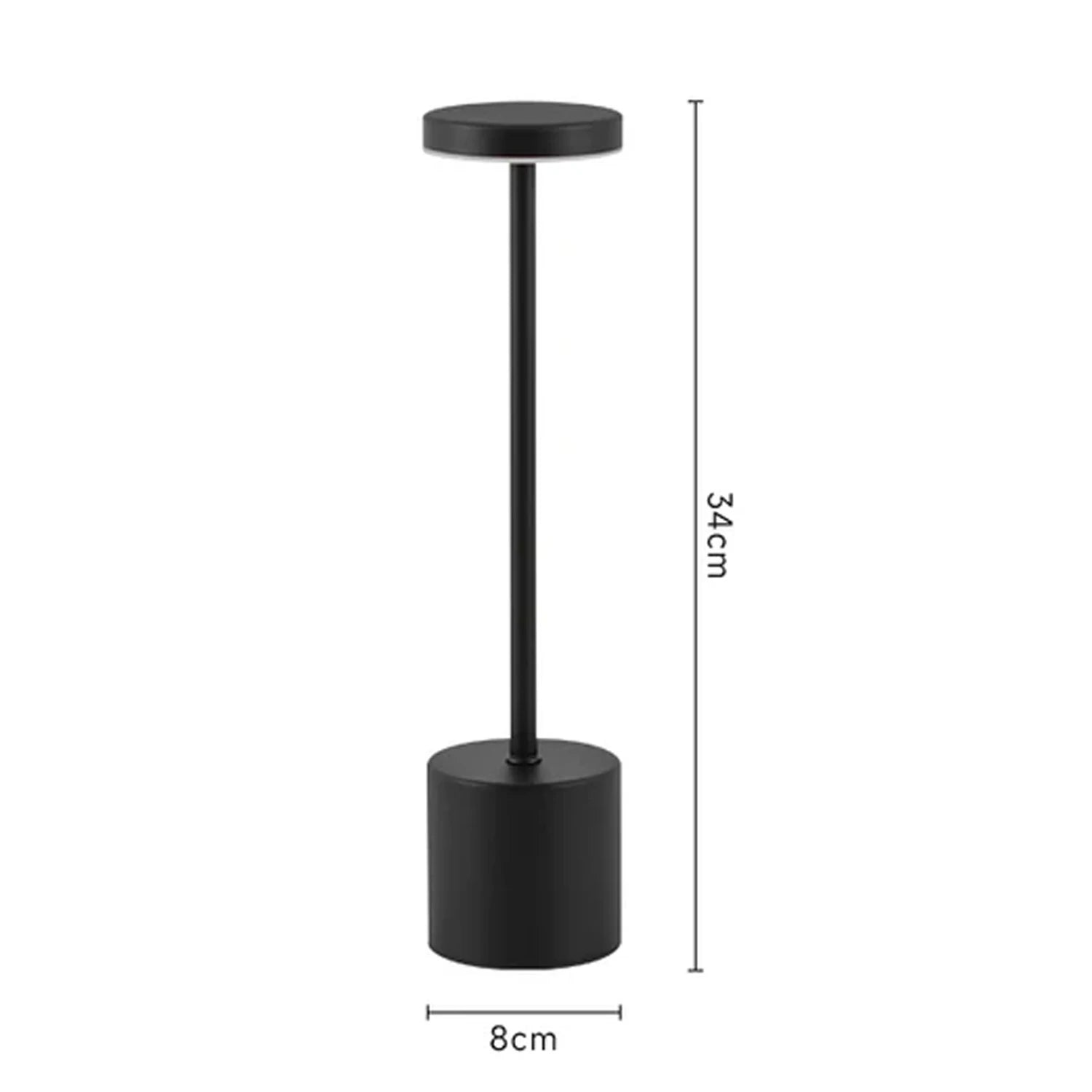 Metal LED Touch Table Lamp – Rechargeable Cordless 3-Color Ambient Light