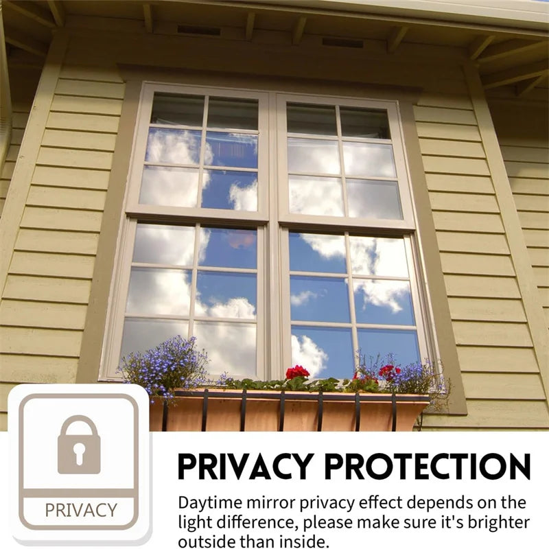 One-Way Privacy Window Film – Static Cling Anti-UV Heat-Control Mirror Tint