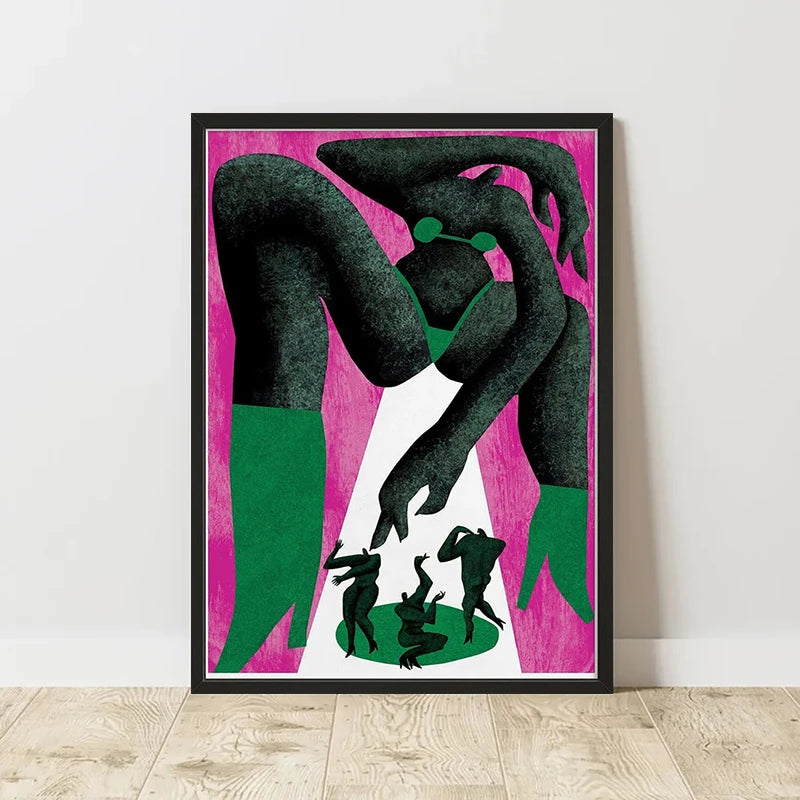 Abstract Retro Art Poster – Minimalist Canvas Wall Print for Living Room (Frameless)