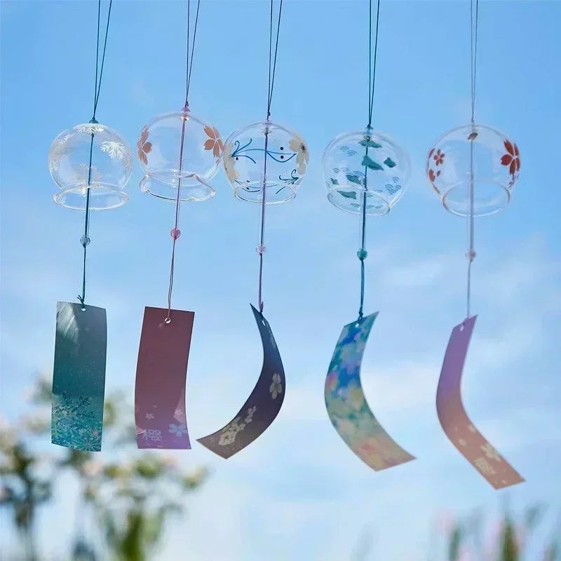 Japanese Sakura Glass Wind Chime – Kawaii Home & Garden Decor Bell