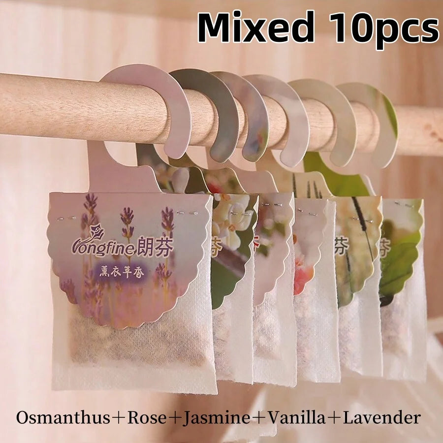 Hanging Wardrobe Sachets (5/10 Pack) – Long-Lasting Closet & Drawer Air Freshener