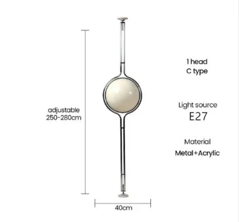 Modern Acrylic Floor Lamp – Minimalist Round Ball Standing Light for Bedside