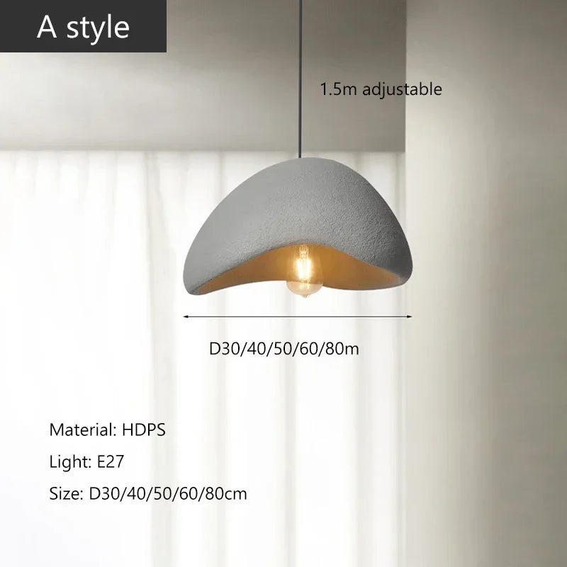 Nordic Wabi-Sabi LED Pendant Light – Minimalist Ceiling Chandelier for Dining Room
