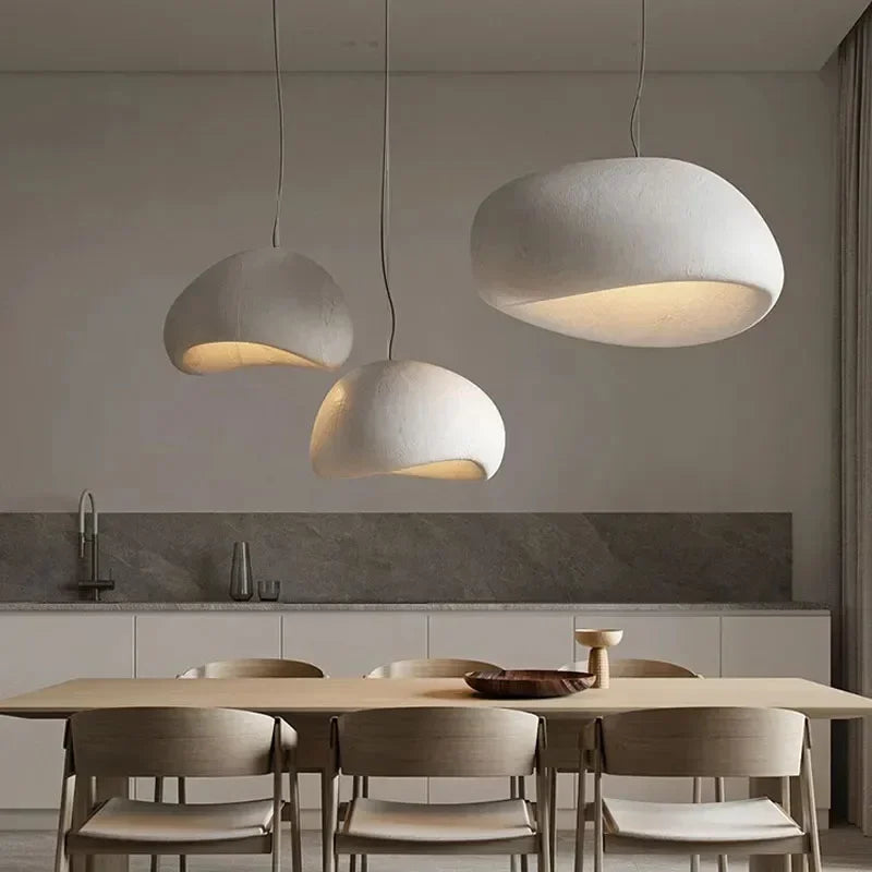 Nordic Wabi-Sabi LED Pendant Light – Minimalist Ceiling Chandelier for Dining Room