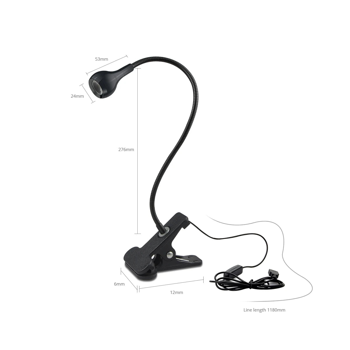 Flexible Clip-On Reading Lamp – USB Bedside Book Light for Study & Bedroom