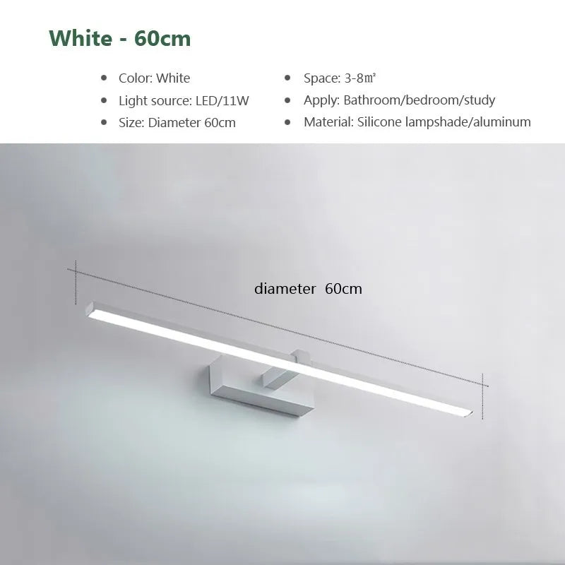 LED Bathroom Vanity Wall Light – Waterproof Modern Mirror Make-Up Lamp