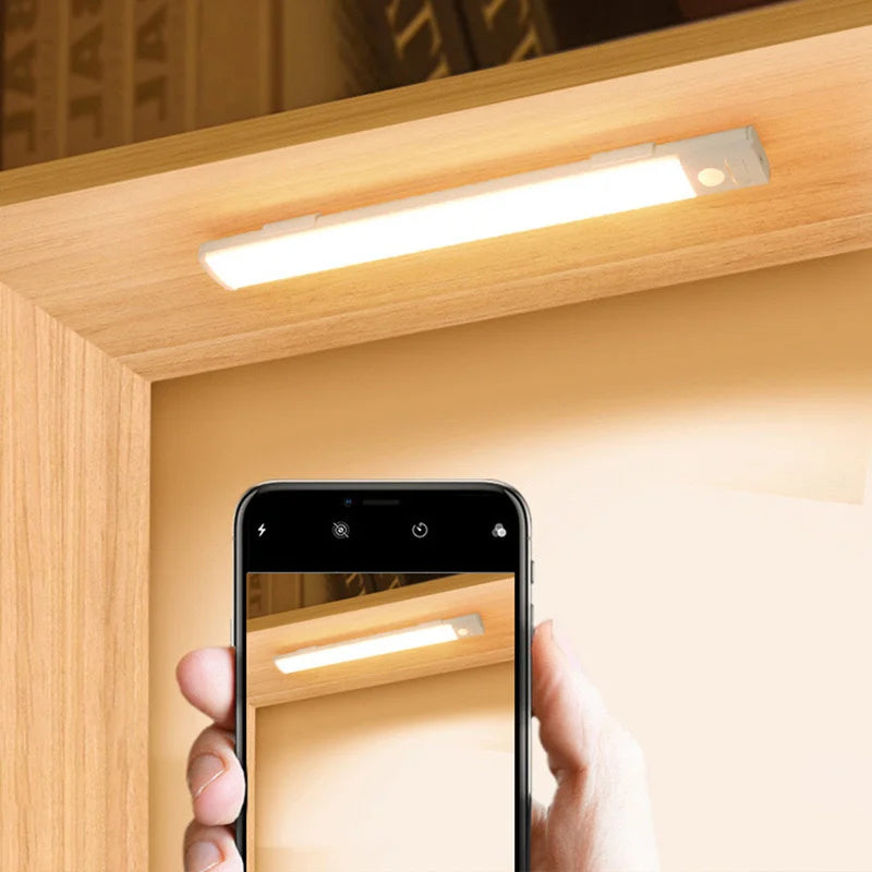 Wireless Motion-Sensor LED Cabinet Light – Rechargeable Closet & Stair Night Light