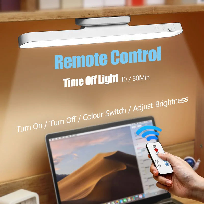 Magnetic LED Reading Lamp – Rechargeable Cordless Night Light with Remote