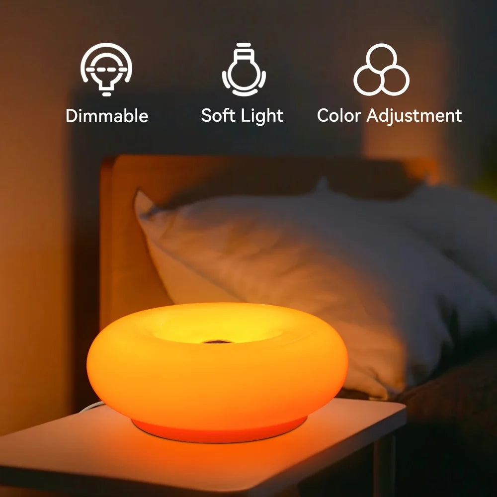 Donut LED Night Light – Cute Touch Dimmable Bedside Lamp with USB