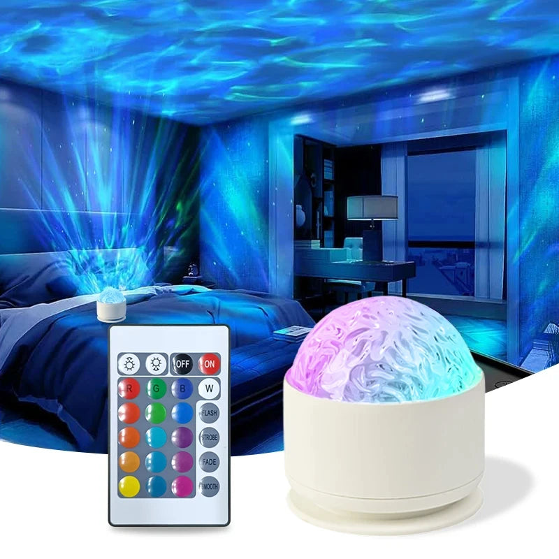 Aurora Water Ripple LED Projector – Northern Lights Galaxy Night Light with Remote