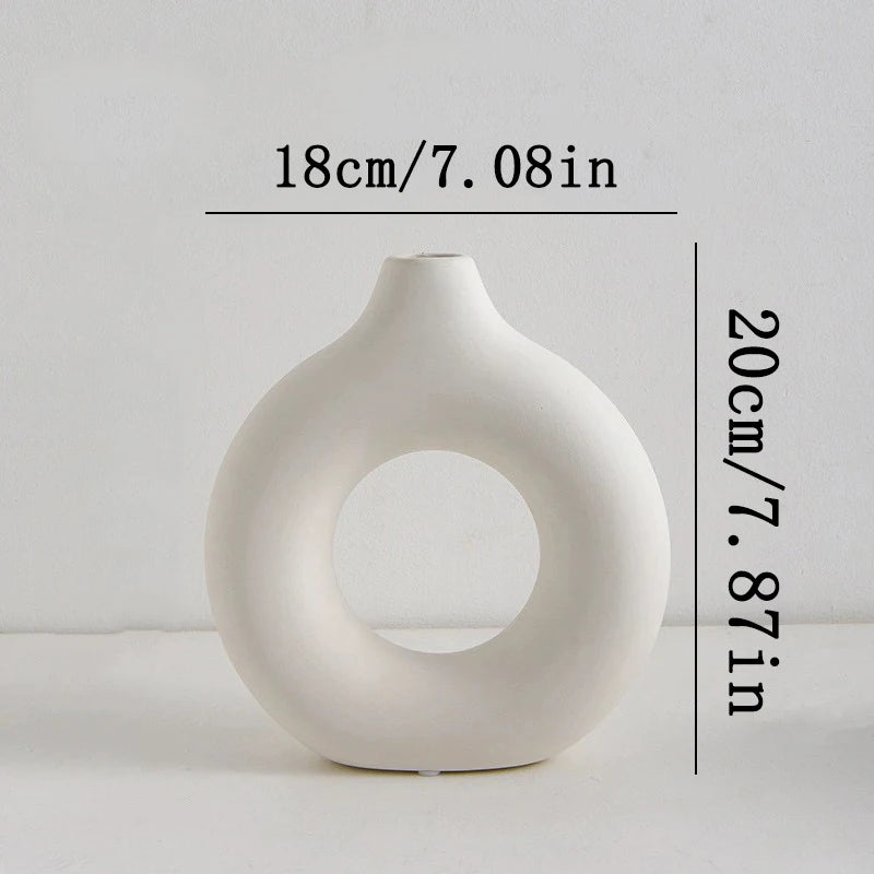 Nordic White Bud Vase – Minimalist Floral Arrangement Vase for Living Room