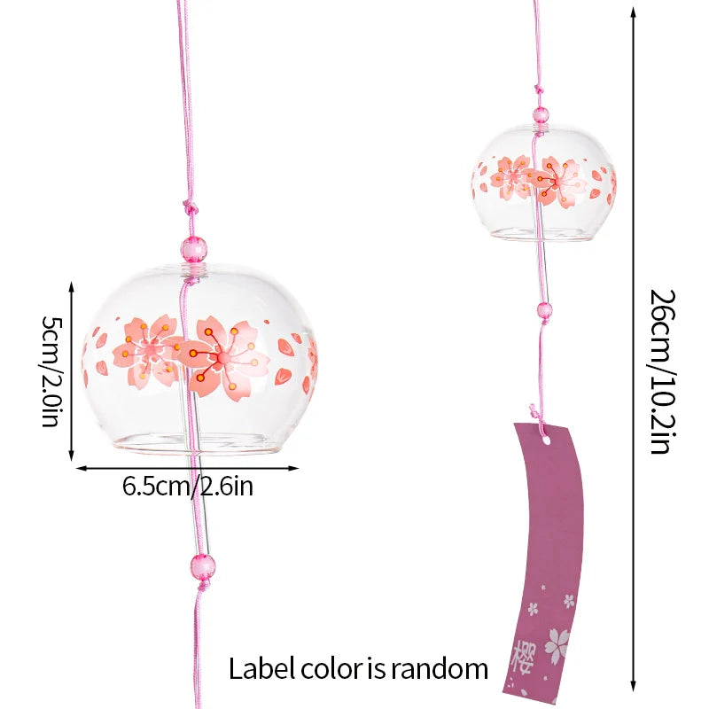 Japanese Sakura Glass Wind Chime – Kawaii Home & Garden Decor Bell