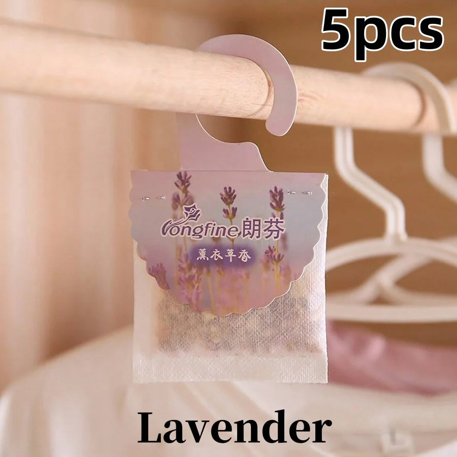 Hanging Wardrobe Sachets (5/10 Pack) – Long-Lasting Closet & Drawer Air Freshener