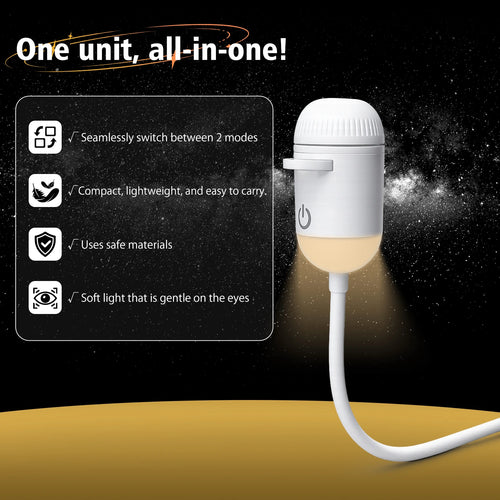 2-in-1 USB Ambient Projector Lamp – Adjustable Galaxy Atmosphere Night Light