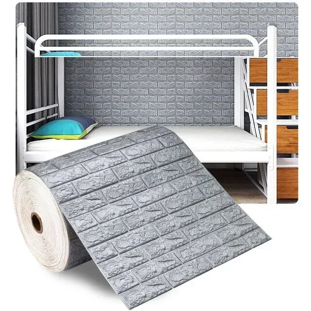 3D Brick Wallpaper – Self-Adhesive Waterproof Foam Wall Panels (Peel & Stick)