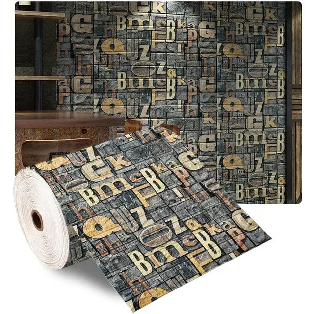 3D Brick Wallpaper – Self-Adhesive Waterproof Foam Wall Panels (Peel & Stick)