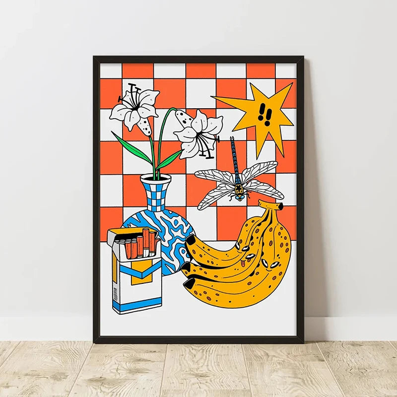 Abstract Retro Art Poster – Minimalist Canvas Wall Print for Living Room (Frameless)