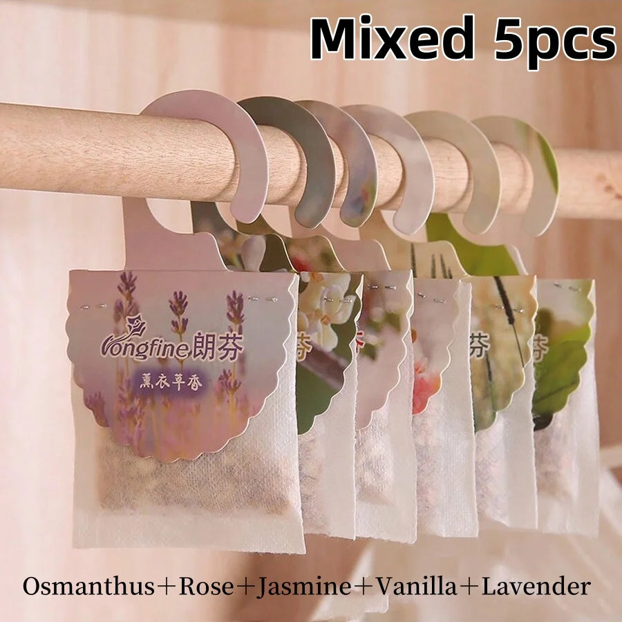 Hanging Wardrobe Sachets (5/10 Pack) – Long-Lasting Closet & Drawer Air Freshener