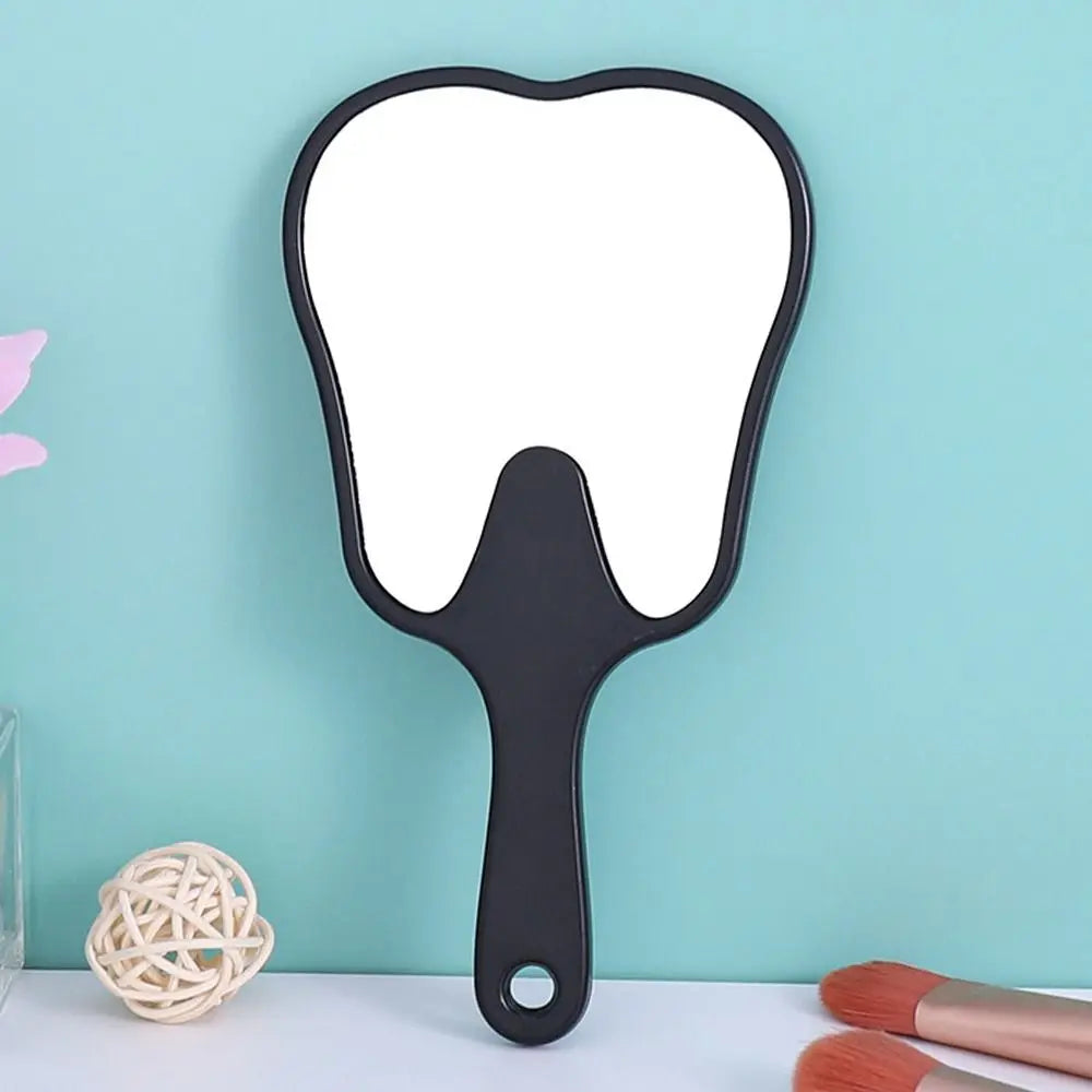 Cute Tooth-Shaped Handheld Mirror – Novelty HD Makeup Mirror Gift