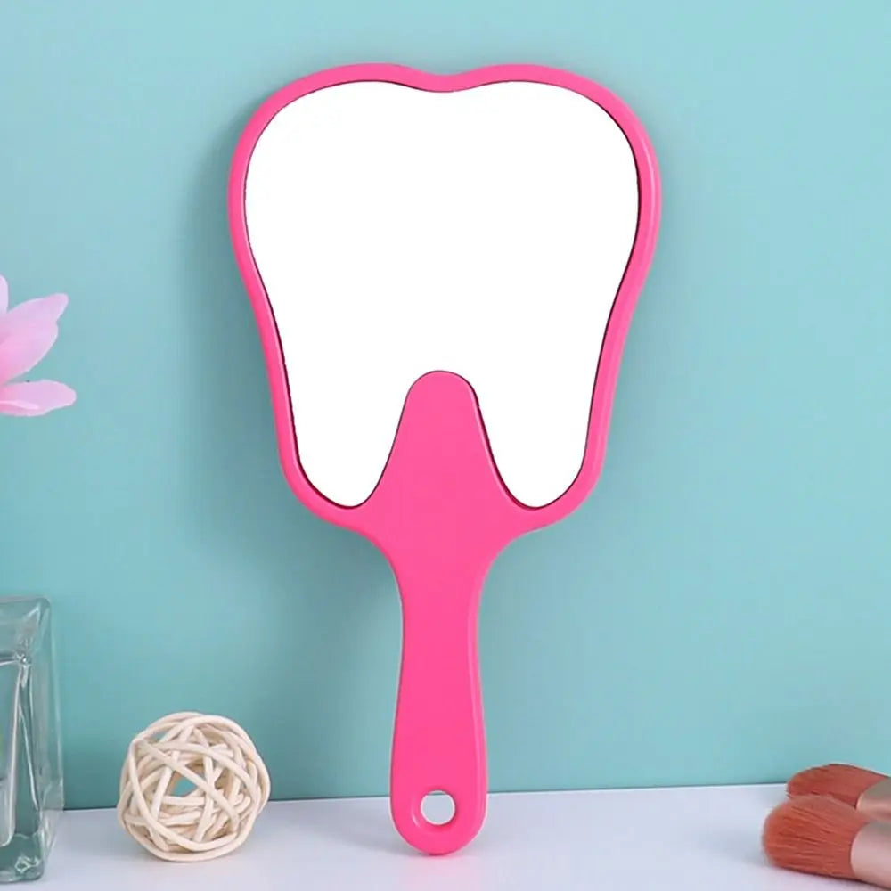 Cute Tooth-Shaped Handheld Mirror – Novelty HD Makeup Mirror Gift
