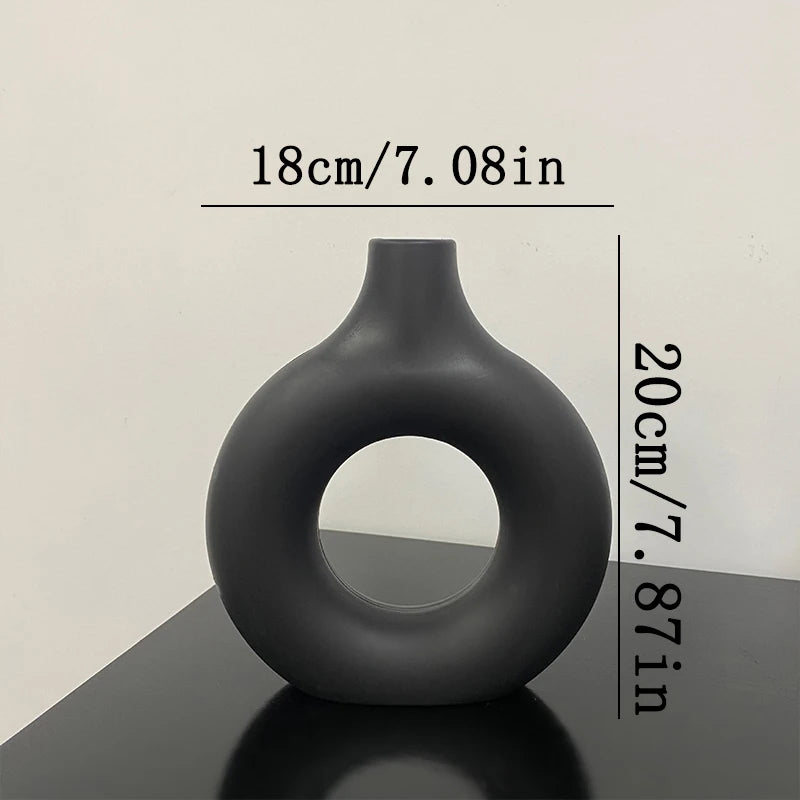 Nordic White Bud Vase – Minimalist Floral Arrangement Vase for Living Room