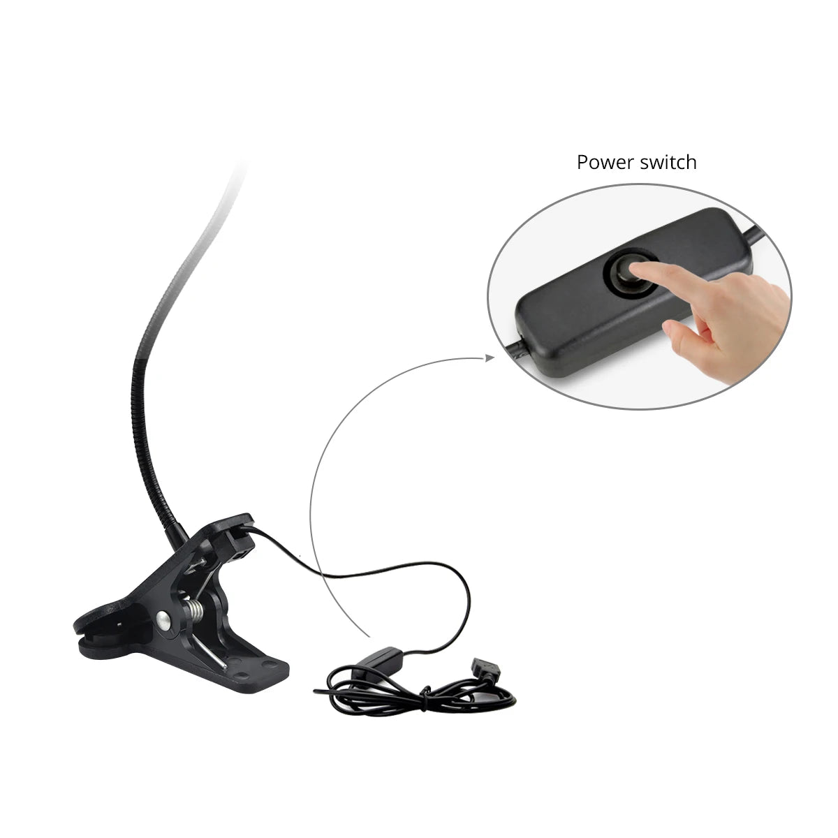 Flexible Clip-On Reading Lamp – USB Bedside Book Light for Study & Bedroom