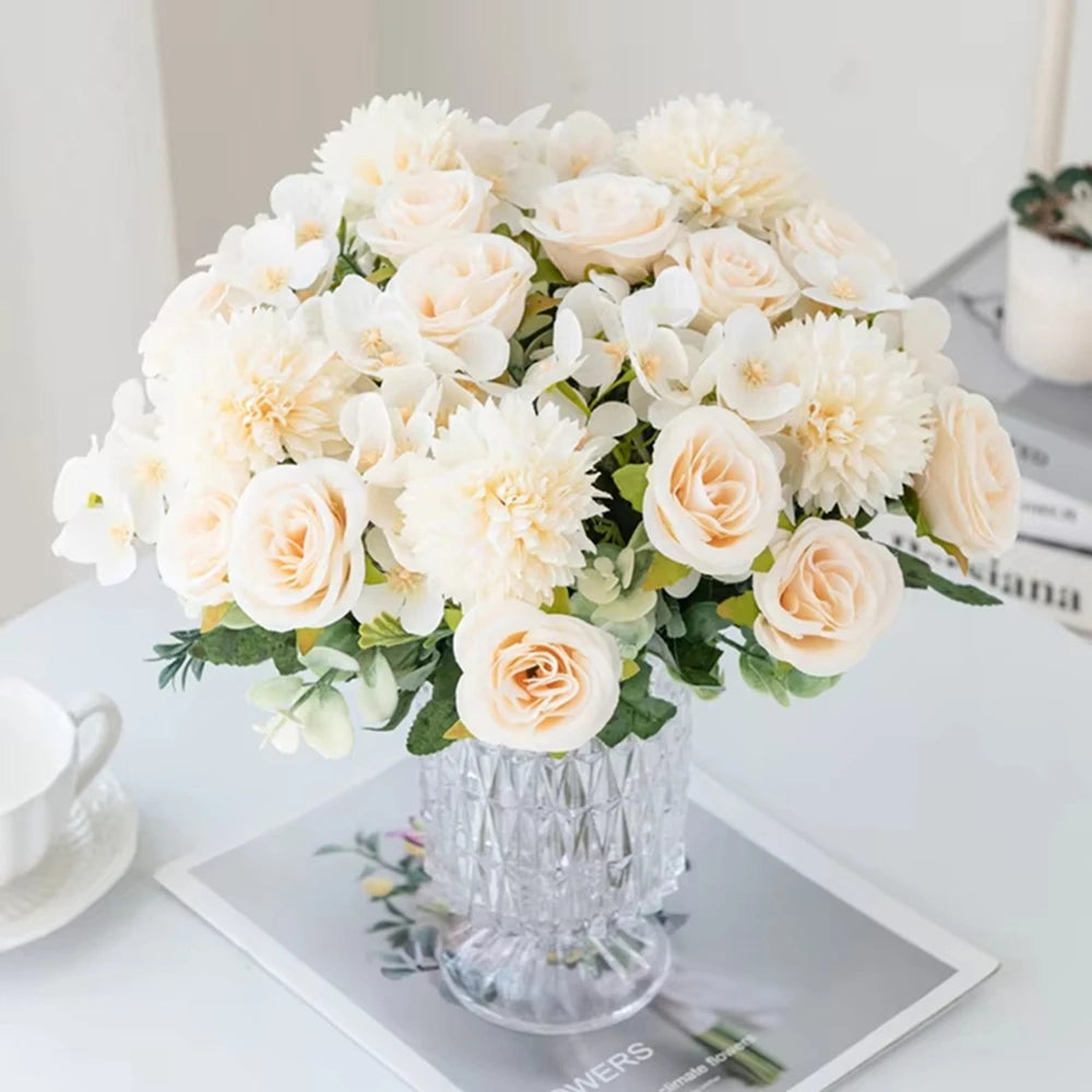 Silk Rose & Chrysanthemum Bouquet