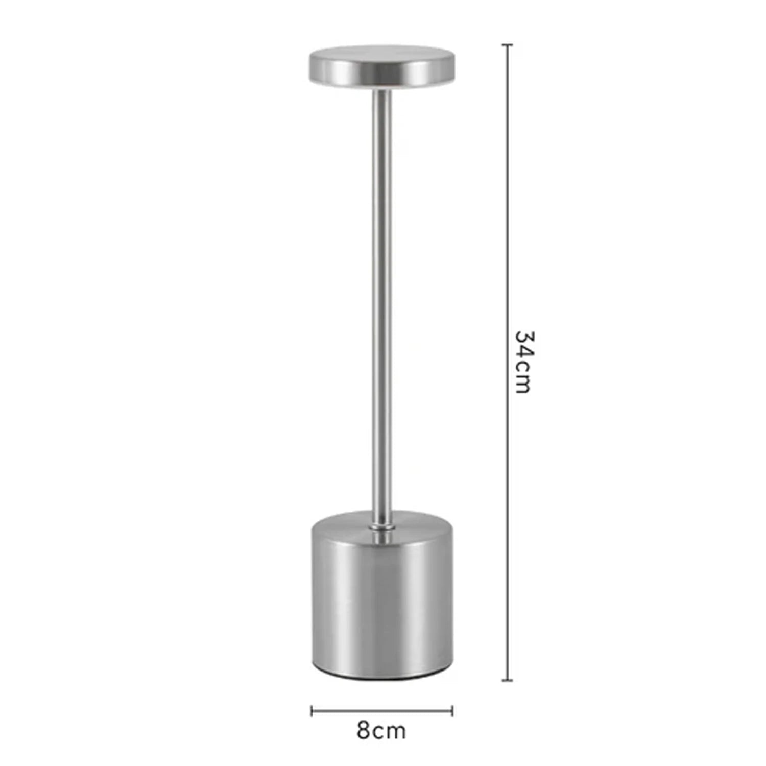 Metal LED Touch Table Lamp – Rechargeable Cordless 3-Color Ambient Light