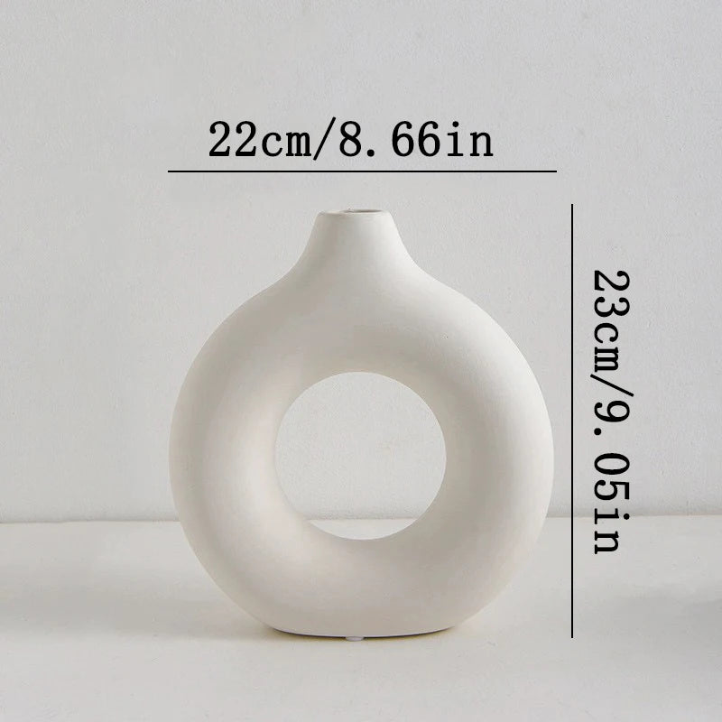 Nordic White Bud Vase – Minimalist Floral Arrangement Vase for Living Room