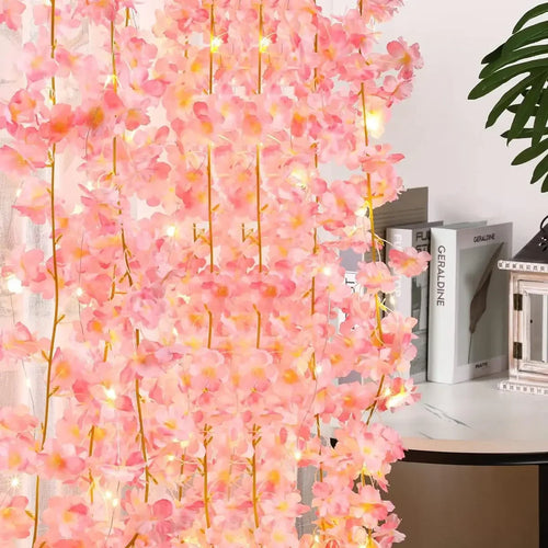 Cherry Blossom Fairy String Lights – 20 LED Blossom Garland for Bedroom & Wedding