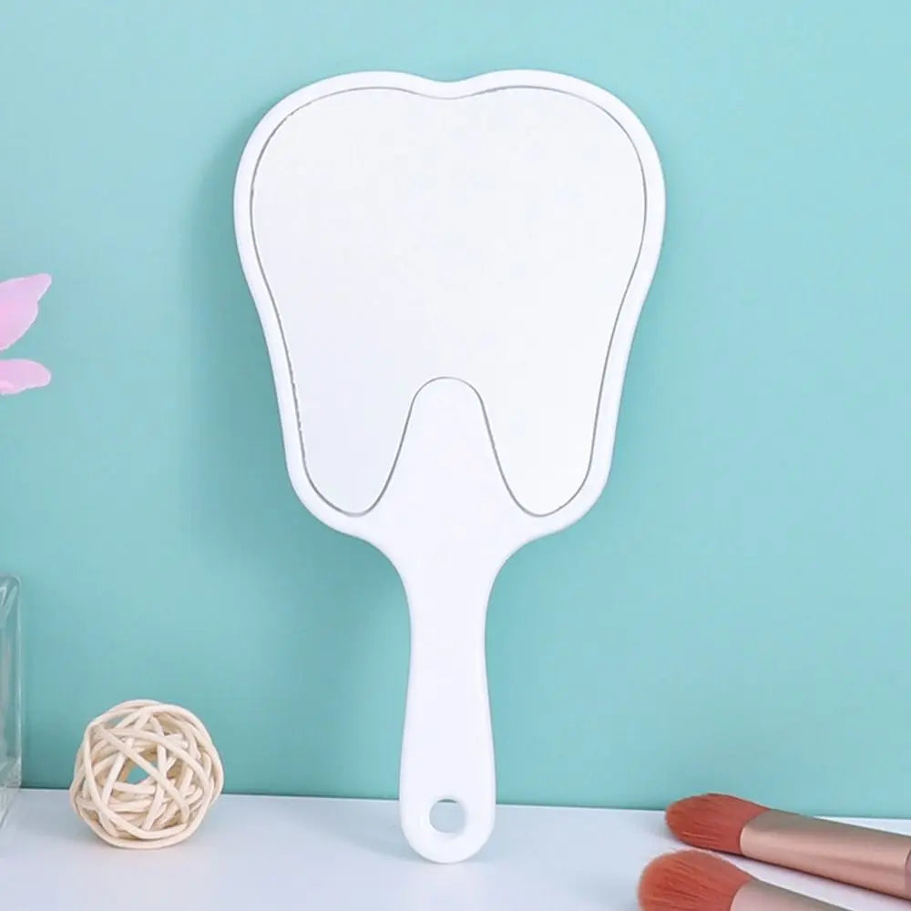 Cute Tooth-Shaped Handheld Mirror – Novelty HD Makeup Mirror Gift