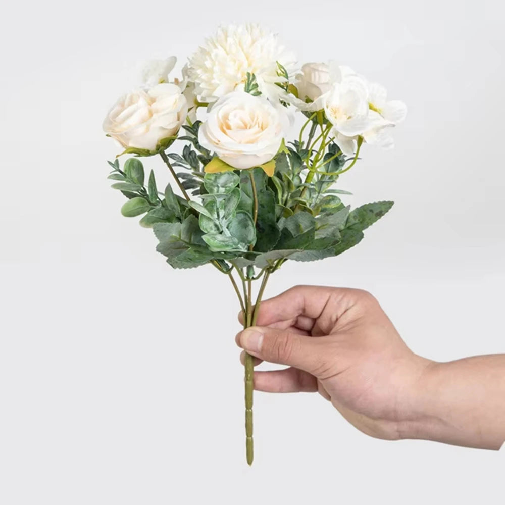 Silk Rose & Chrysanthemum Bouquet