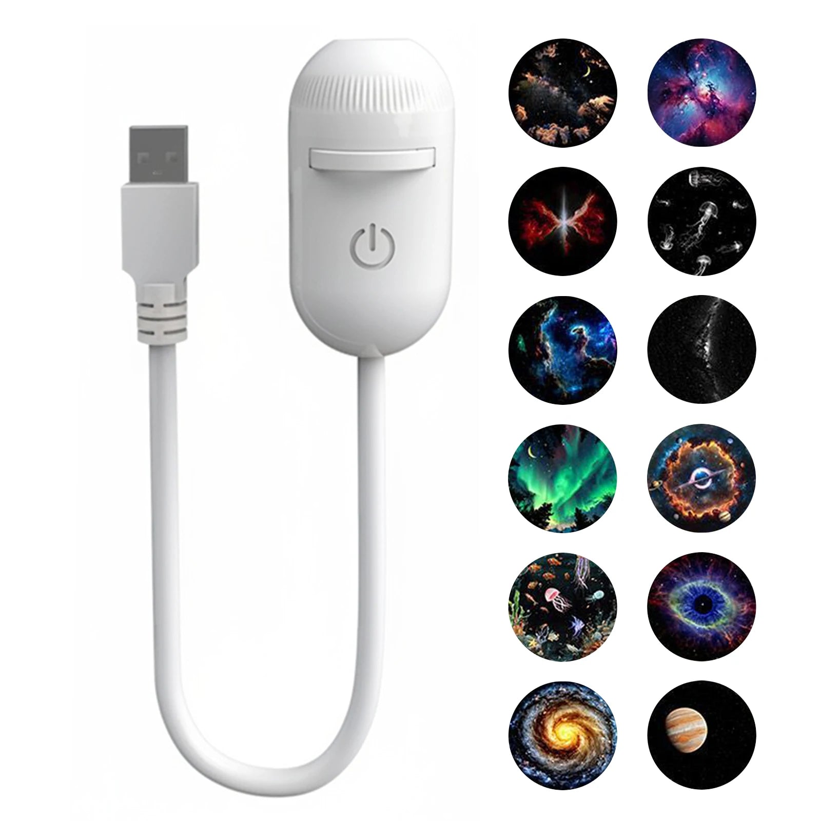 2-in-1 USB Ambient Projector Lamp – Adjustable Galaxy Atmosphere Night Light