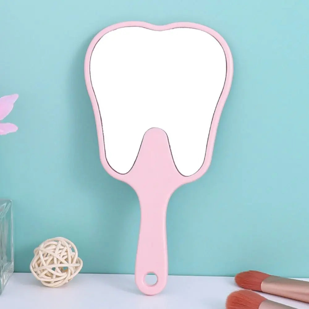 Cute Tooth-Shaped Handheld Mirror – Novelty HD Makeup Mirror Gift