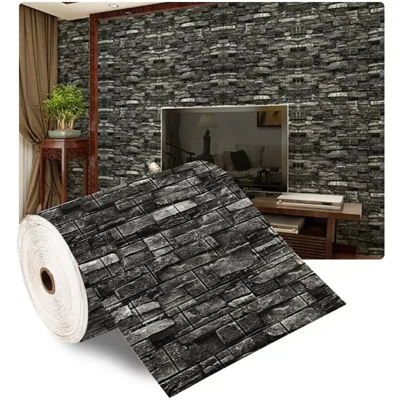 3D Brick Wallpaper – Self-Adhesive Waterproof Foam Wall Panels (Peel & Stick)